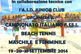 19-21 Settembre, Catania (CT). Campionato Italiano FSSI di Beach Tennis 19-21 Settembre, Catania (CT). Campionato Italiano FSSI di Beach Tennis