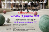 17 Giugno, Mestre (VE). Campionato Regionale FSSI di Bocce Sintetiche