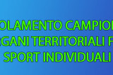 Regolamento Campionati Organi Territoriali FSSI – Sport Individuali Regolamento Campionati Organi Territoriali FSSI – Sport Individuali