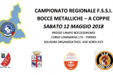 12 Maggio, Torino (TO). Campionato Regionale FSSI di Bocce Metalliche “A Coppie”