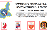 29 Giugno, Villafranca (TO). Campionato Regionale FSSI di Bocce 29 Giugno, Villafranca (TO). Campionato Regionale FSSI di Bocce